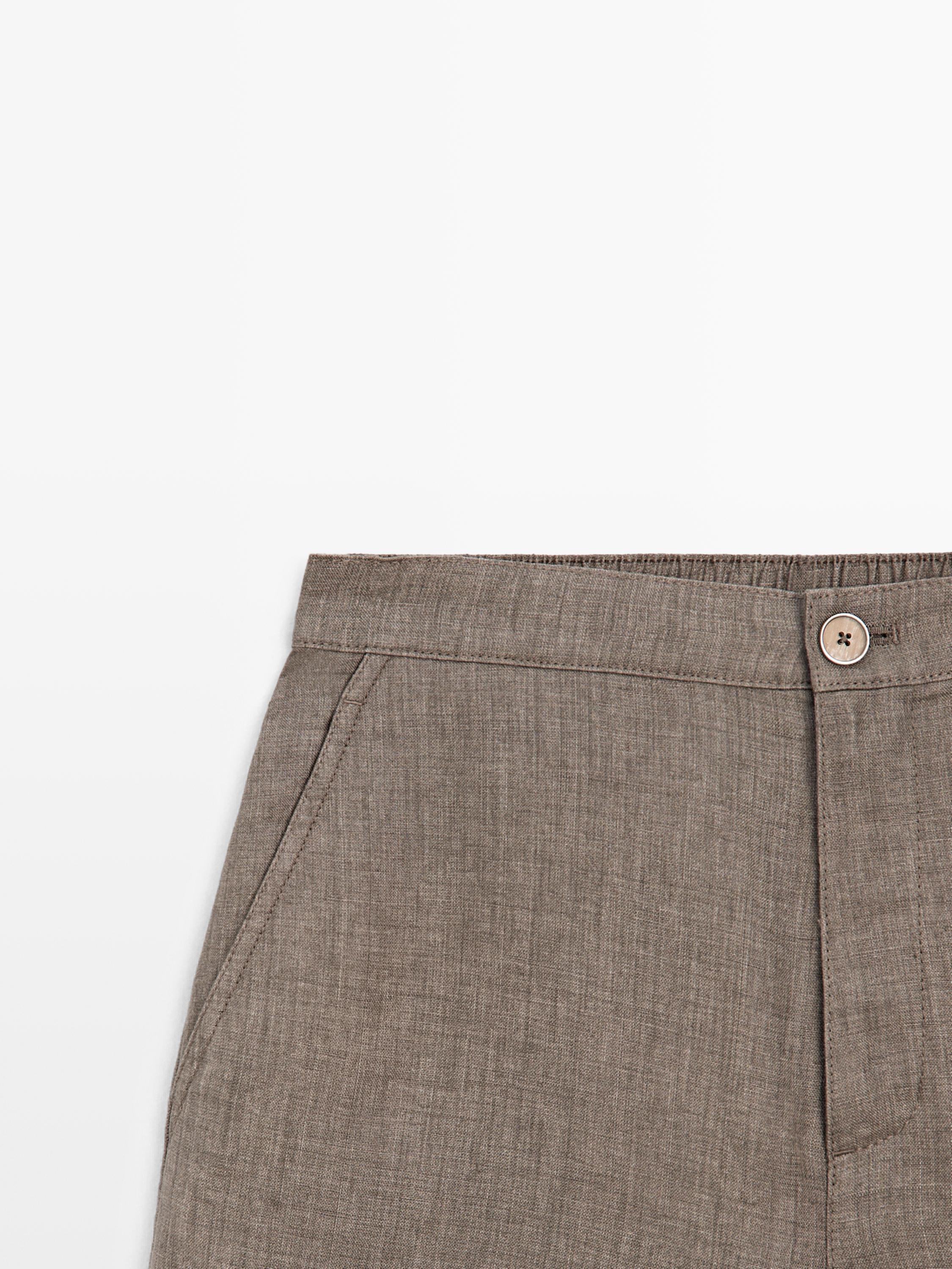 Short linen Bermuda shorts